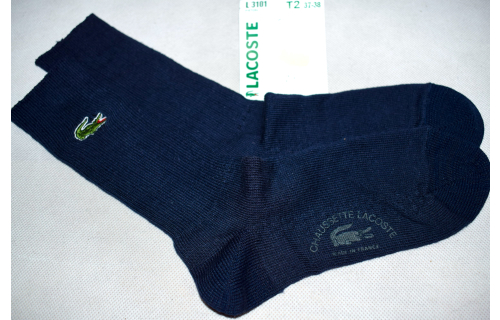 Lacoste Socken Socks Sox Sport Vintage Deadstock 80s 90s France Bleu Blau 37-38 NEU