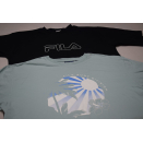 2x FILA T-Shirt Spellout Vintage Retro Tennis Casual...