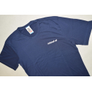Adidas T-Shirt Sport Vintage Deadstock 80er 80s Blau Spellout Logo D 46 XS NEU