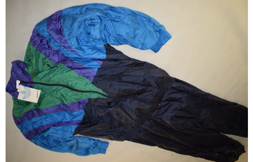 Adidas Trainings Anzug Track Jump Suit Sport Overall Nylon Glanz Vintage 90s 52 L NEU