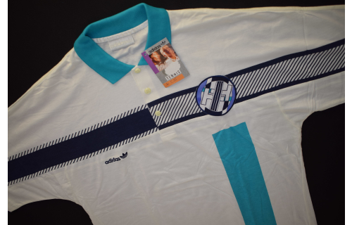 Adidas Polo T-Shirt Sport Vintage Casual Tennis Trefoil 80er 90er 48 NEU NEW