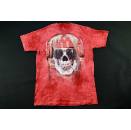 T-Shirt Skull Head Schädel Rocker The Mountain Batik Tye Dye 2013 Rot Red  L-XL