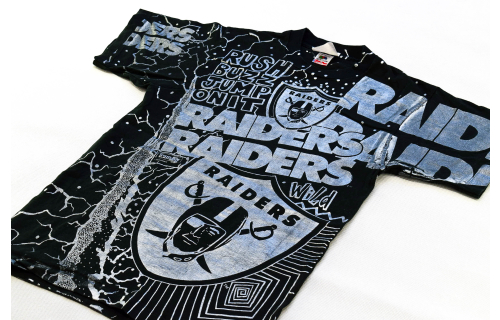 Los Angeles Raiders T-Shirt All over Print Magic Johnson Vintage 90er 90s NFL M American Football AOP