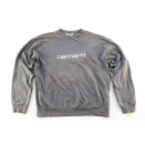 Carhartt Pullover Sweat Shirt Sweater Crewneck Spellout Vintage Casual Grau L-XL Distressed Used Destroyed