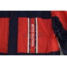 Jeantex Regen Jacke Rain Jacket Nylon Glanz Shiny Kapuze Blau Rot Vintage XL