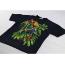 Papagei T-Shirt Parrot Pappagallo Loro Perroquet Animal Print Wild Life Vintage M