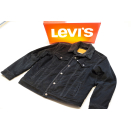 Levis Jeans Winter Jacke Jacket Sherpa Teddy gefüttert Denim Schwarz Cord Kord L BIG E
