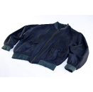 Vintage Bomber Jacke College Jacket Top Baseball Glanz Shiny Silk Seide Blau L