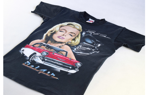 Marilyn Monroe x Chevrolet Bel Air Car Auto Oldtimer Vintage T-Shirt 90er 90s M  USA Big Print Graphikl Grafik Tee Rare