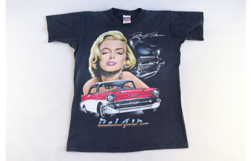 Marilyn Monroe x Chevrolet Bel Air Car Auto Oldtimer Vintage T-Shirt 90er  90s M USA Big Print Graphikl Grafik Tee Rare