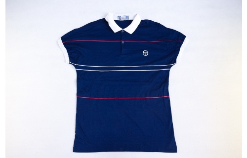 Sergio Tacchini Polo T-Shirt Vintage Oldschool 80s 90s Italy Tennis Casual 52 L