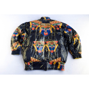 One o One Jacke Puffer Jacket Winter Vintage Aztec All over Print Daunen Damen L Statement Piece Woman Fashion