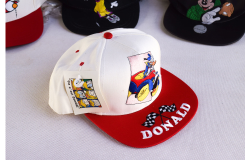 Disney Donald Duck Cap Snapback Mütze Hat Kappe Vintage 90s 90er Racing NEU #6 New old Stock Deadstock Mickey Mouse Goofy ADULT Size