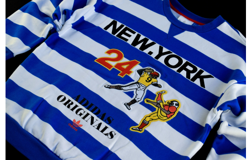 Adidas Originals Pullover Sweat Shirt Sweater Jumper Top Retro New York Football 36 S Archive American Streifen Stripes