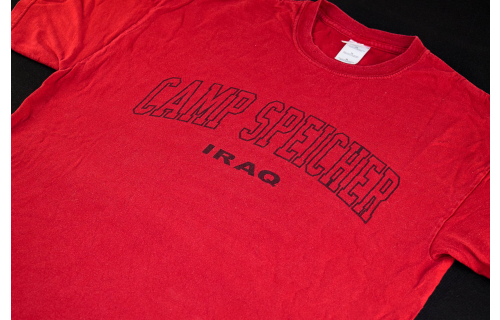 Camp Speicher T-Shirt Vintage Operation Desert Storm Iraq Invasion Militär  XL   Military Miltaria Krieg War Rot Red Gildan