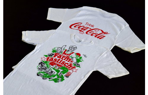 Coca Cola T-Shirt TShirt 70er 80er Vintage Fashion Farmtastisch Slim Fit Eng 5 M