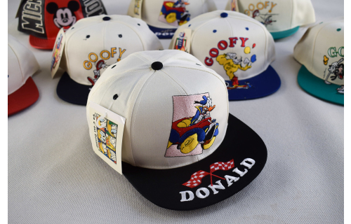 Disney Donald Duck Cap Snapback Mütze Hat Kappe Vintage 90s 90er Racing NEU #51 New old Stock Deadstock Mickey Mouse Goofy ADULT Size