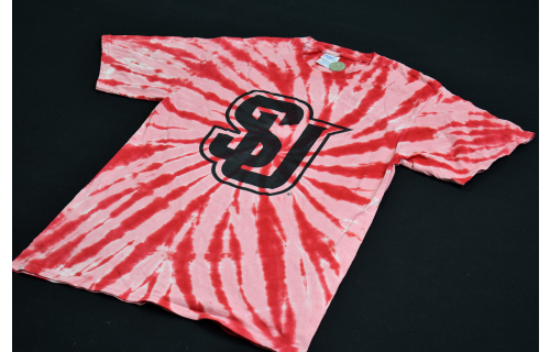 Seattle University T-Shirt Batik Red Hawks University Basketball NCAA Tye Dye S