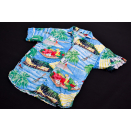 Viskose Vintage Hemd Button Down Shirt Hawaii Palm Tree Palmen Sommer Strand 38