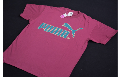 Puma T-Shirt Vintage Deadstock NOS Big Chest Logo 90er 80er Bourdeaux XS NEU NEW