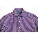 Ralph Lauren Stanton Polo Hemd Custom Fit Pinstripe Sommer Streifen Casual Gr. M